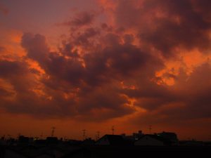 撮：180717暑い日の夕焼け…